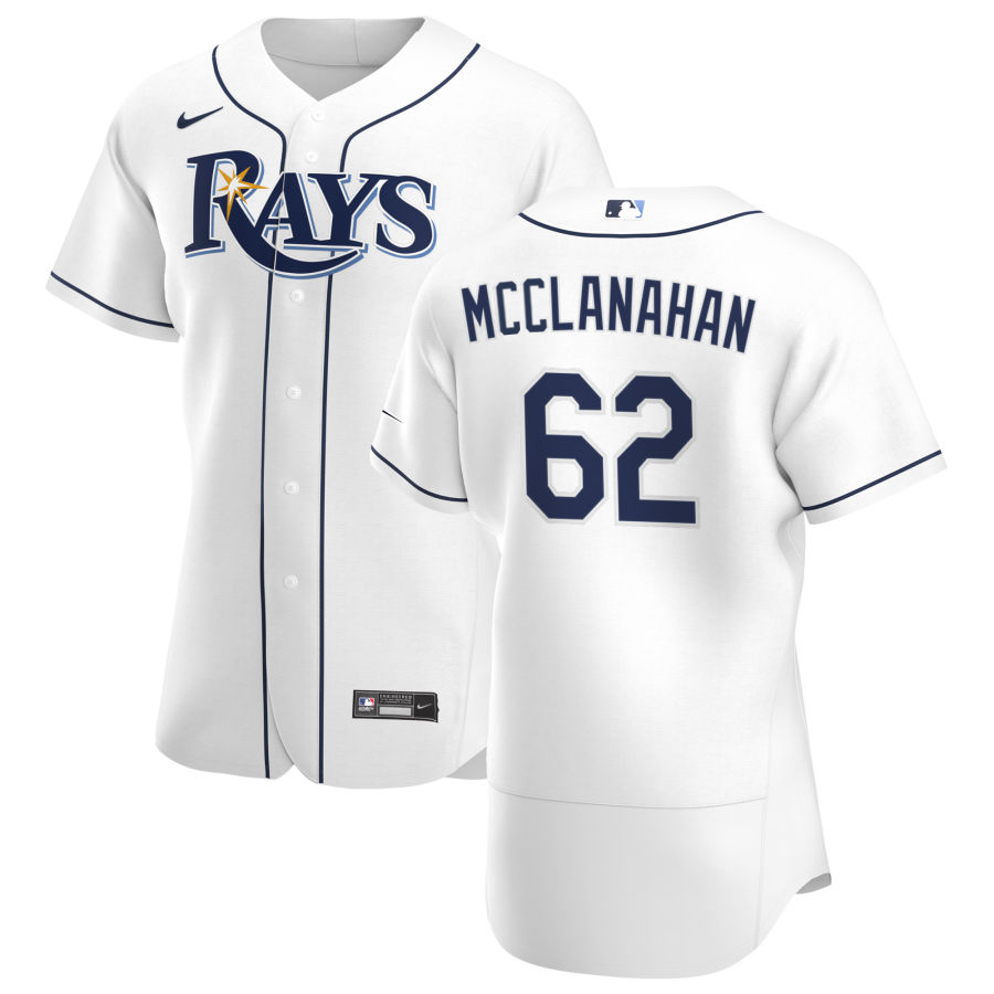 Tampa Bay Rays #62 Shane McClanahan Men Nike White Home 2020 Authentic Player MLB Jersey